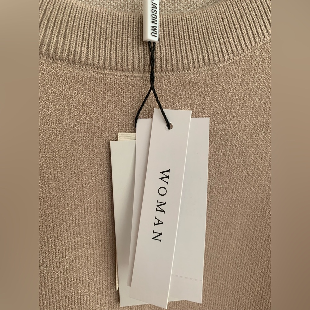 NWT Jason Wu Sweater: Beige w/White Horses, Crewneck, Long Sleeves, Viscose 2X - Picture 6 of 13